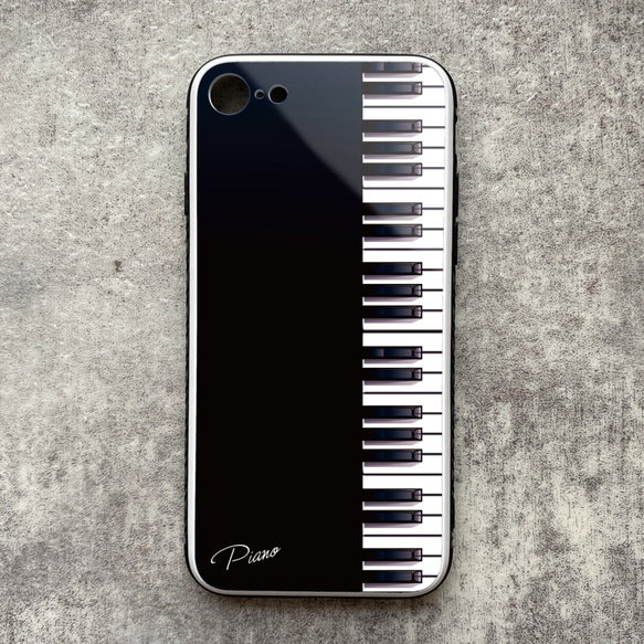 ピアノのiphoneケース（強化ガラス）ピアノ 音楽 スマホケース iphone15 iphone13 iphone14 1枚目の画像