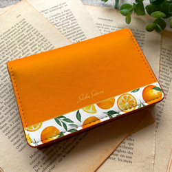 ブラッドオレンジの名刺ケース 花 オレンジ みかん フルーツカード