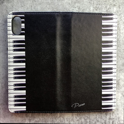 ピアノの手帳型スマホケース iphone13 iphone14 iphone15 全機種対応 ピアノ 音楽 スマホケース 4枚目の画像