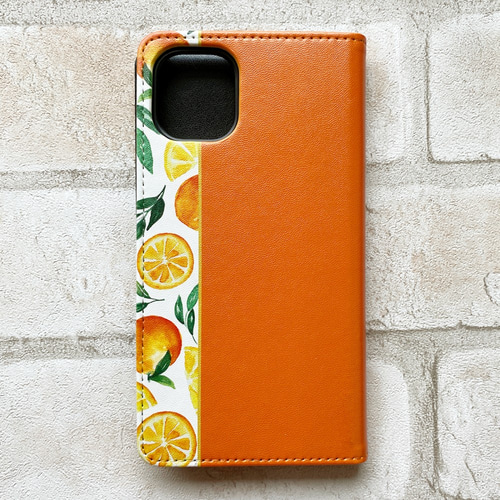 ブラッドオレンジの手帳型スマホケース みかん オレンジ iphone17 air