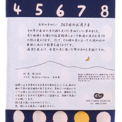 型染め（注染）手ぬぐい　カレンダー　月暦　365日のお月さま　2020年版　2020年のお月さま　天の川　ななめ 5枚目の画像