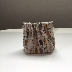 日本製バネ口金ポーチ(ネコ柄) 2枚目の画像
