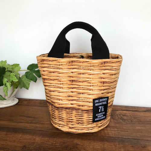 布かご、かご柄　布バスケット　ハンドメイド 布かご、かご柄 布バスケット ハンドメイド