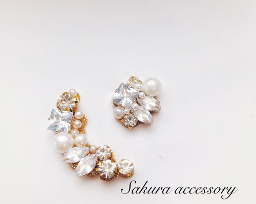 ♡ハンドメイド♡ビジューピアスイヤリング№659 A-273 ハンドメイド☆ビジューピアス／イヤリング - メルカリ