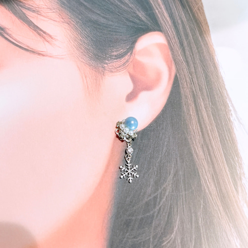 雪の結晶 シルバー イヤーカフ ピアス イヤリング イヤーカフ Sakura