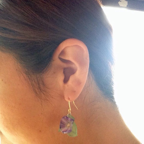 夏の花 朝顔ピアス（ブルーパープル） ピアス（フック・チェーン