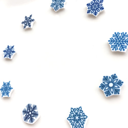 「Creema限定」雪の結晶一粒ピアス＆イヤリング（プラバン）白 2枚目の画像