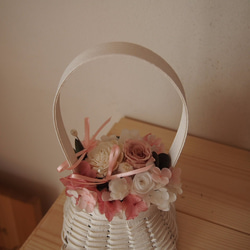 white花かごリングピローM[ピンク×ホワイト] 3枚目の画像