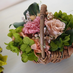 モーブピンク×ヌードピンクバラの花かご（ｓ） 3枚目の画像