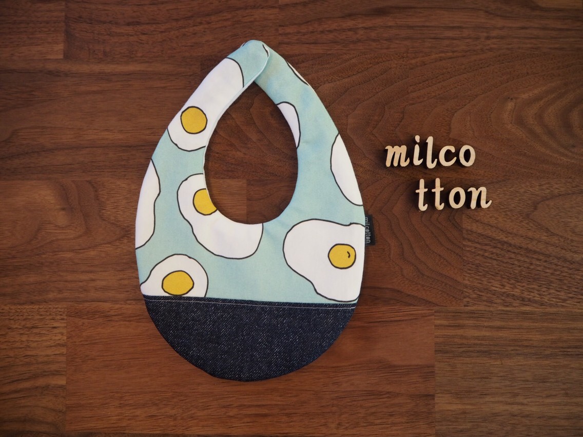 スタイ 目玉焼き オーガニックコットン スタイ・よだれかけ milcotton 
