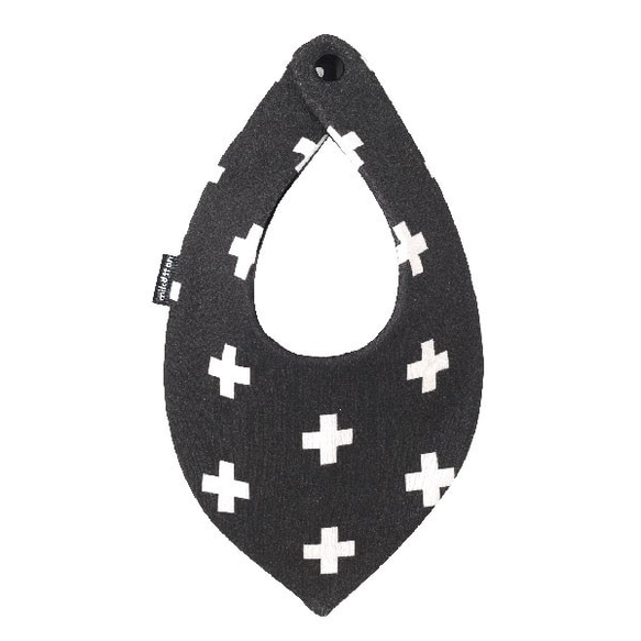 風格黑色十字圖案頭巾型有機棉 第1張的照片