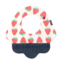 風格草莓×海軍牛仔褲圖案蓬鬆型有機棉 第1張的照片