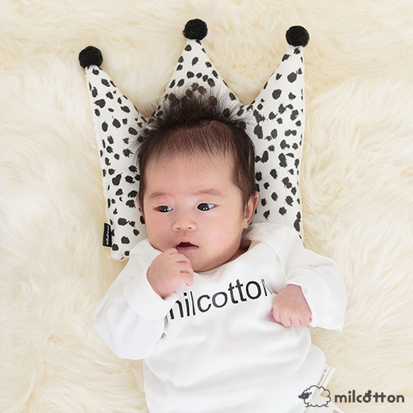 嬰兒枕頭達爾馬提亞模式冠枕枕頭寶寶枕冠有機棉 第3張的照片