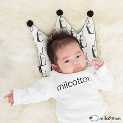 嬰兒枕牛奶格局冠枕枕頭寶寶枕冠有機棉 第3張的照片