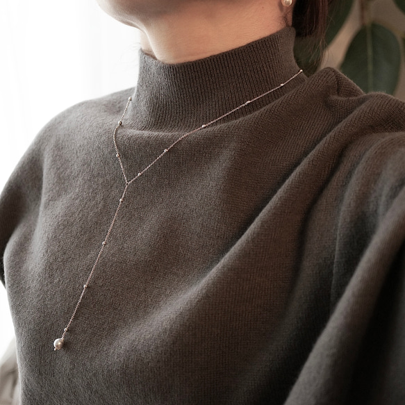 silver925>アコヤ真珠のY字ネックレス /アコヤパール 真珠 シルバー925  