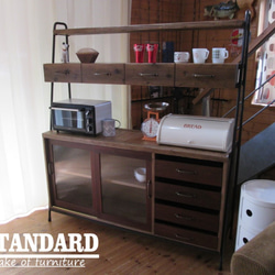 MIZUYAシェルフ/古材とアイアン!アンティークスタイルなレンジボード