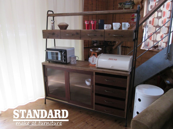 MIZUYAシェルフ/古材とアイアン!アンティークスタイルなレンジボード