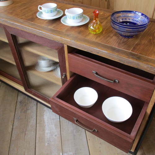 MIZUYAシェルフ/古材とアイアン!アンティークスタイルなレンジボード