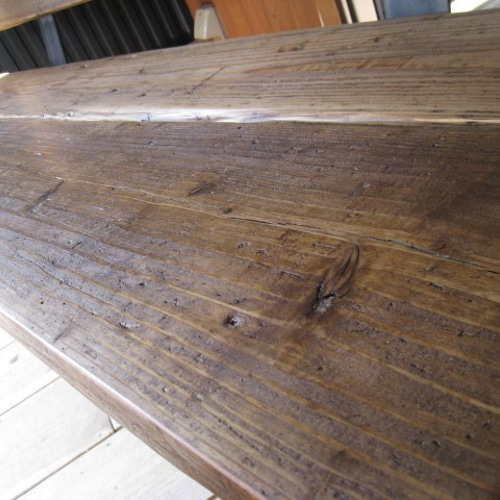 ⑫VINTAGE SUGI-BENCH☆古材とアイアンのベンチ（インダストリアル