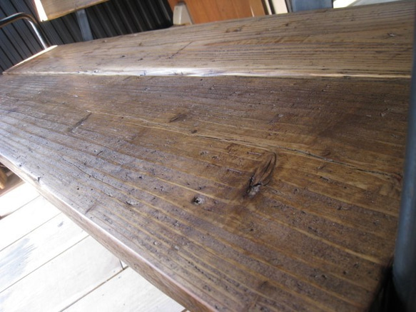 ⑫VINTAGE SUGI-BENCH★古材とアイアンのベンチ（インダストリアル/カフェ椅子/ビンテージ） 3枚目の画像
