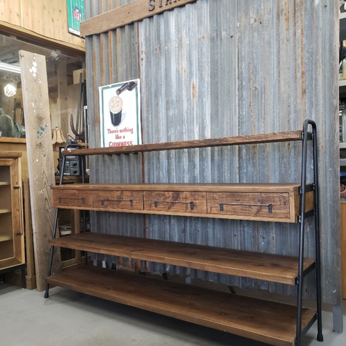 WIDE! WIDE! SHELF 170 古材×アイアンの家具 /シェルフ/ラック