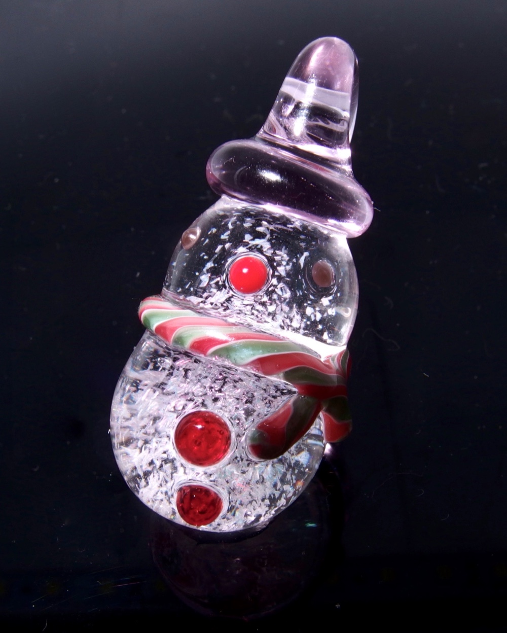 .:*雪だるまキラキラガラスのペンダントトップ ☆.:*クリスマス