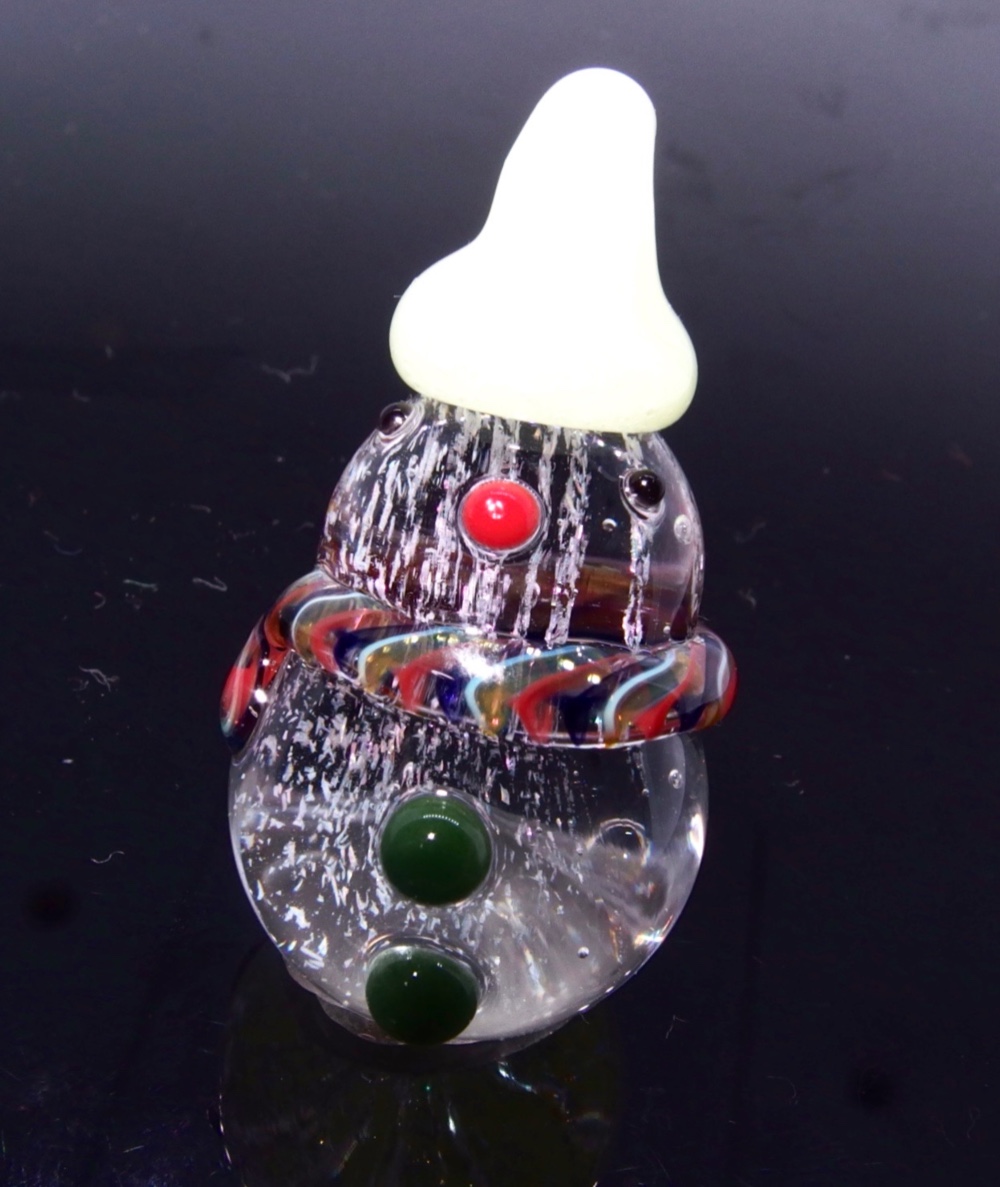 .:*雪だるまキラキラガラスのペンダントトップ ☆.:*クリスマス