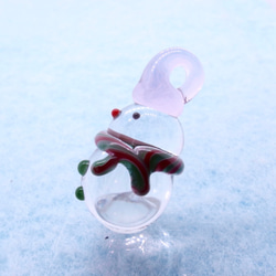 .:*ミニ雪だるまのガラスのペンダントトップ ☆.:*クリスマス 3枚目の画像