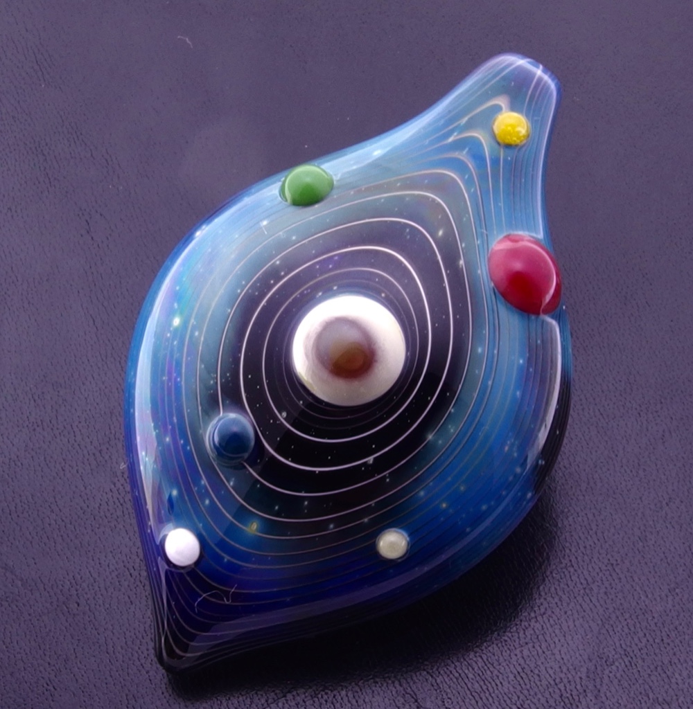 【天体観測】耐熱ガラスの銀河系宇宙ペンダント☆.:*