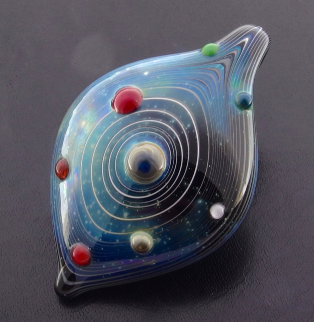 【天体観測】耐熱ガラスの銀河系宇宙ペンダント☆.:*