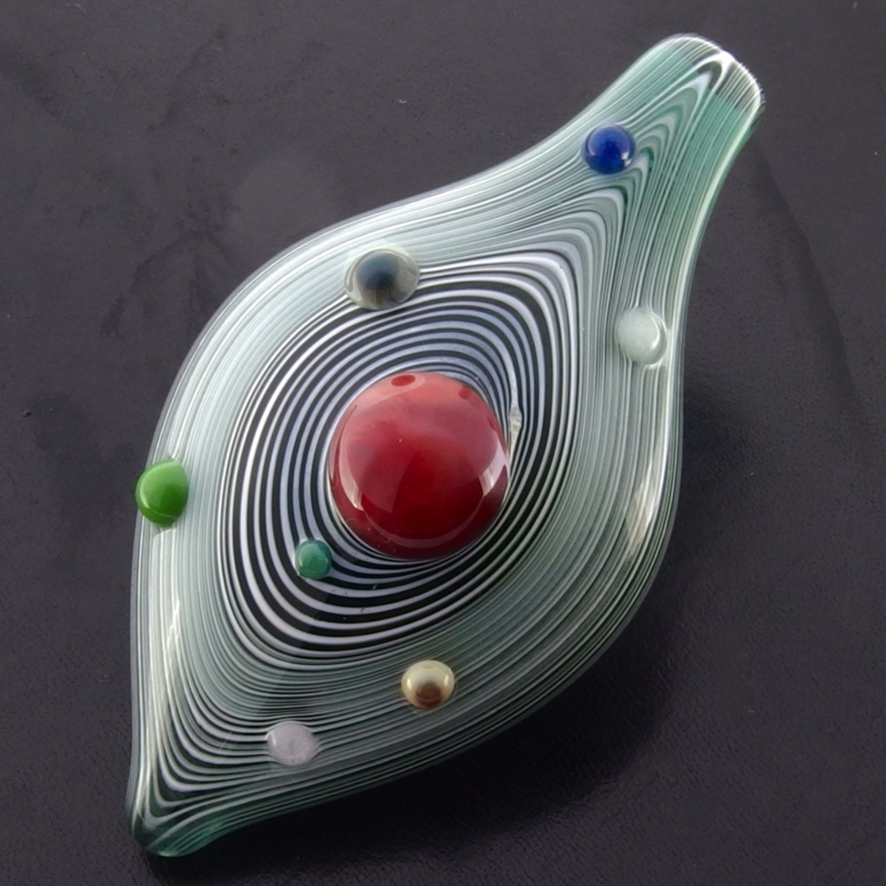 【天体観測】耐熱ガラスの銀河系宇宙ペンダント☆.:*