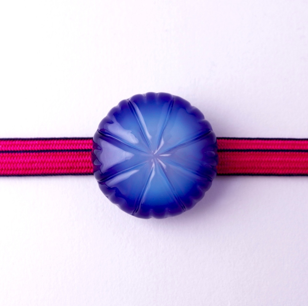 《花紋》耐熱ガラスの帯留め　◇和柄◇三分紐◇四分紐◇花紋