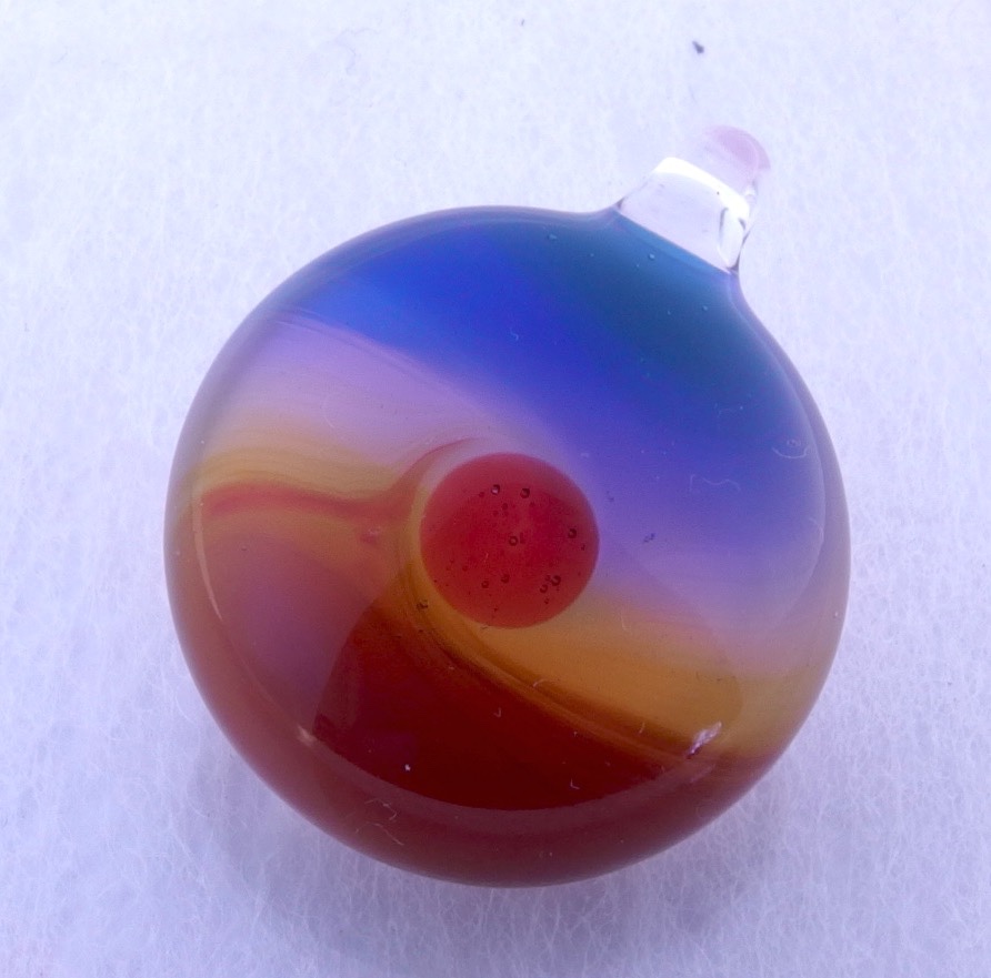 ガラスの夕焼け【太陽】耐熱ガラスペンダント☆.:*