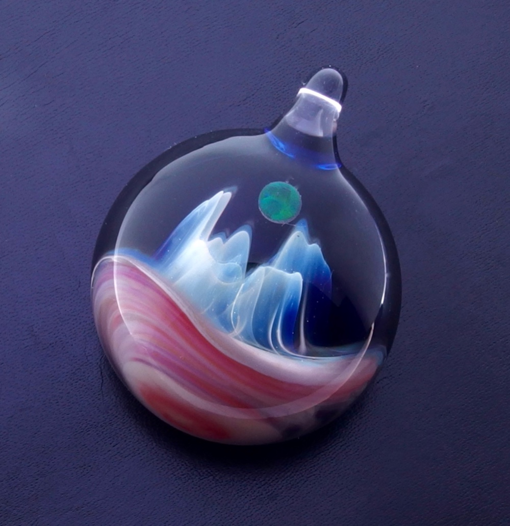 ..:*星のものがたり*:.,耐熱ガラスとオパールペンダントトップ