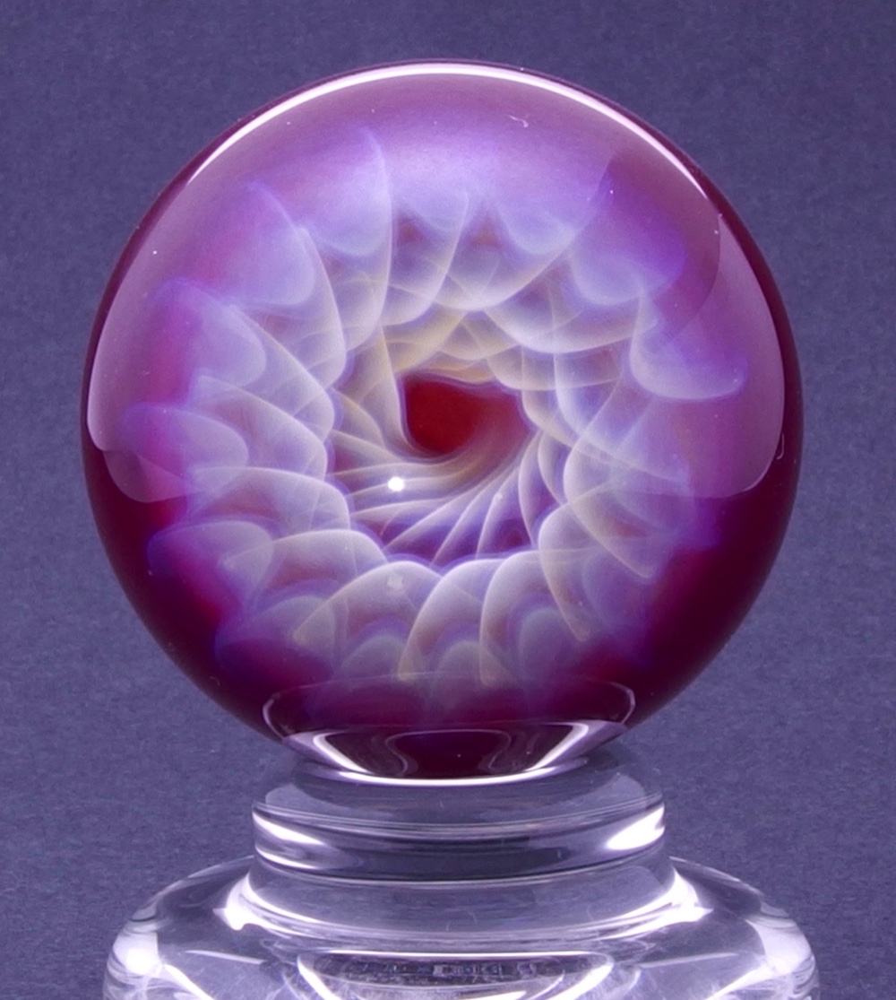 ３５mm 耐熱ガラスマーブル  オブジェ　展示台付き