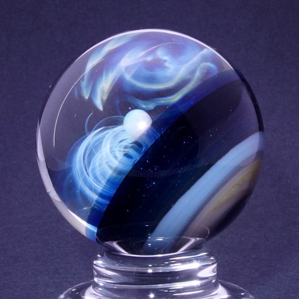 Galaxy☆。：* 37毫米耐熱玻璃大理石物體，帶展示架 第3張的照片