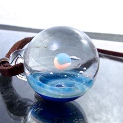 ギャラクシー☆.:オパールと20mmマーブル耐熱ガラスのペンダントトップ 3枚目の画像