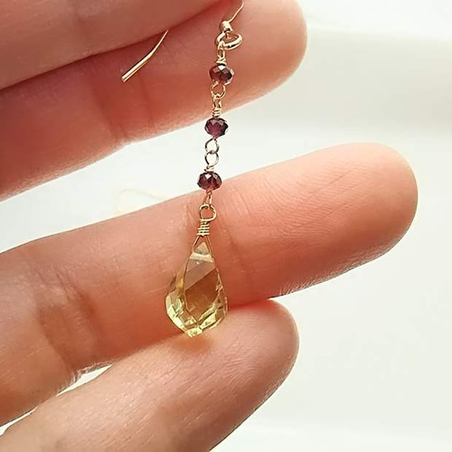 461 一点のみ14kgf宝石質レモンクォーツコンケーブスタッドピアス 461 一点のみ14kgf宝石質レモンクォーツコンケーブスタッドピアス 461