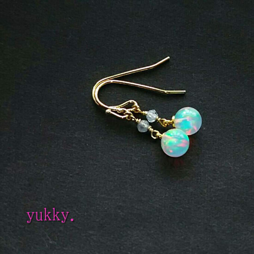 京都オパール＊朧月クリスタルタイプ＊ピアス{yukky.} ピアス
