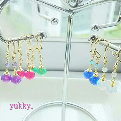 京都オパール＊朧月クリスタルタイプ＊ピアス{yukky.} ピアス