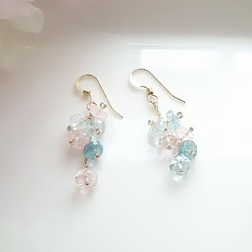 ☆逢いたくなる様な…☆天然石　AAA級　モルガナイト・アクアマリン モルガナイト / アクアマリン【Morganite & Aquamarine