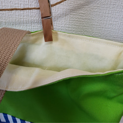 北欧四角柄×グリーンのレッスンバッグ 3枚目の画像