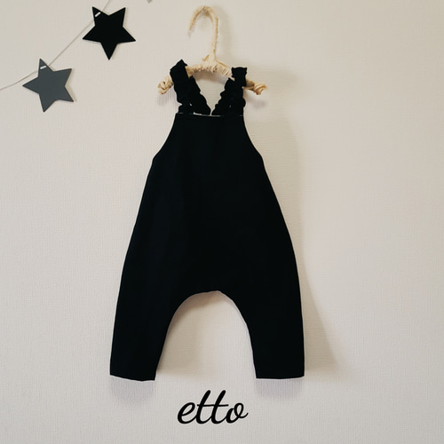 80～90黒のサルエルサロペット ベビー服 etto 通販 5253590｜Creema  