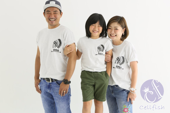 (70~ＸＬ)ネイティブアメリカン（名入り）Ｔシャツ 1枚目の画像