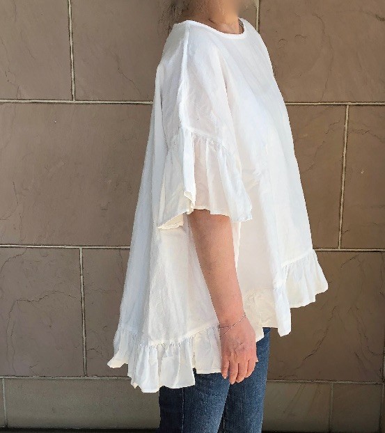 再々販　コットンリネン　フリルプルオーバー　受注製作