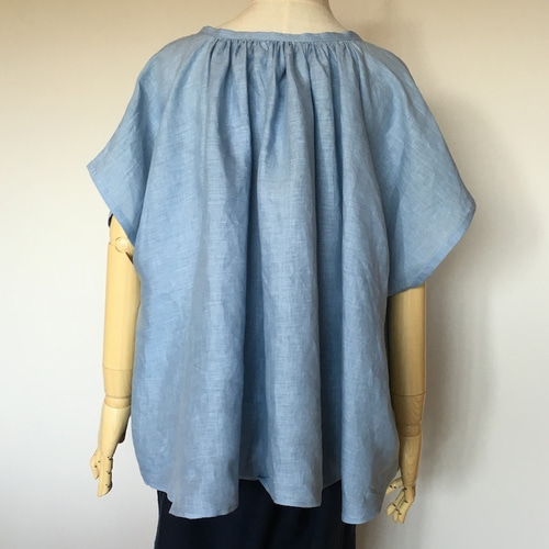 【45R】45rpm リネン100% ギャザースモックプルオーバーチュニック 0 45R】45rpm リネン100% ギャザースモックプルオーバーチュニック 0