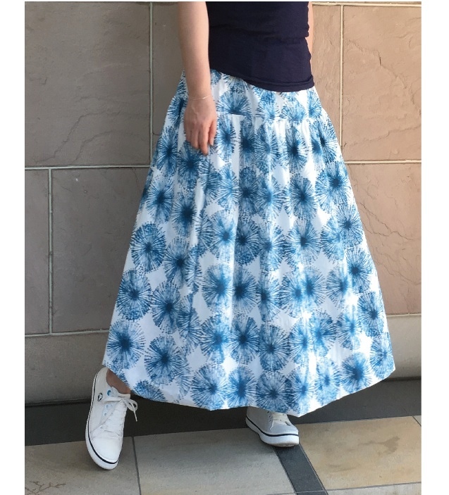 コットンプリント　ヨークスカート