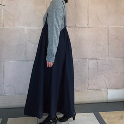 ウール　 大人のジャンパースカート　濃紺 5枚目の画像