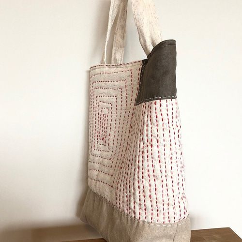 数量限定ハンドメイド2019』キバタ・麻 パッチワーク刺し子