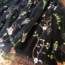刺しゅうチュール　ギャザースカート　受注製作　黒 3枚目の画像